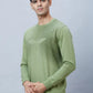 Men Petrol Slim Fit Print Cotton Blend Sweatshirts