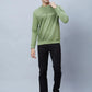 Men Petrol Slim Fit Print Cotton Blend Sweatshirts