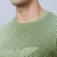 Men Petrol Slim Fit Print Cotton Blend Sweatshirts