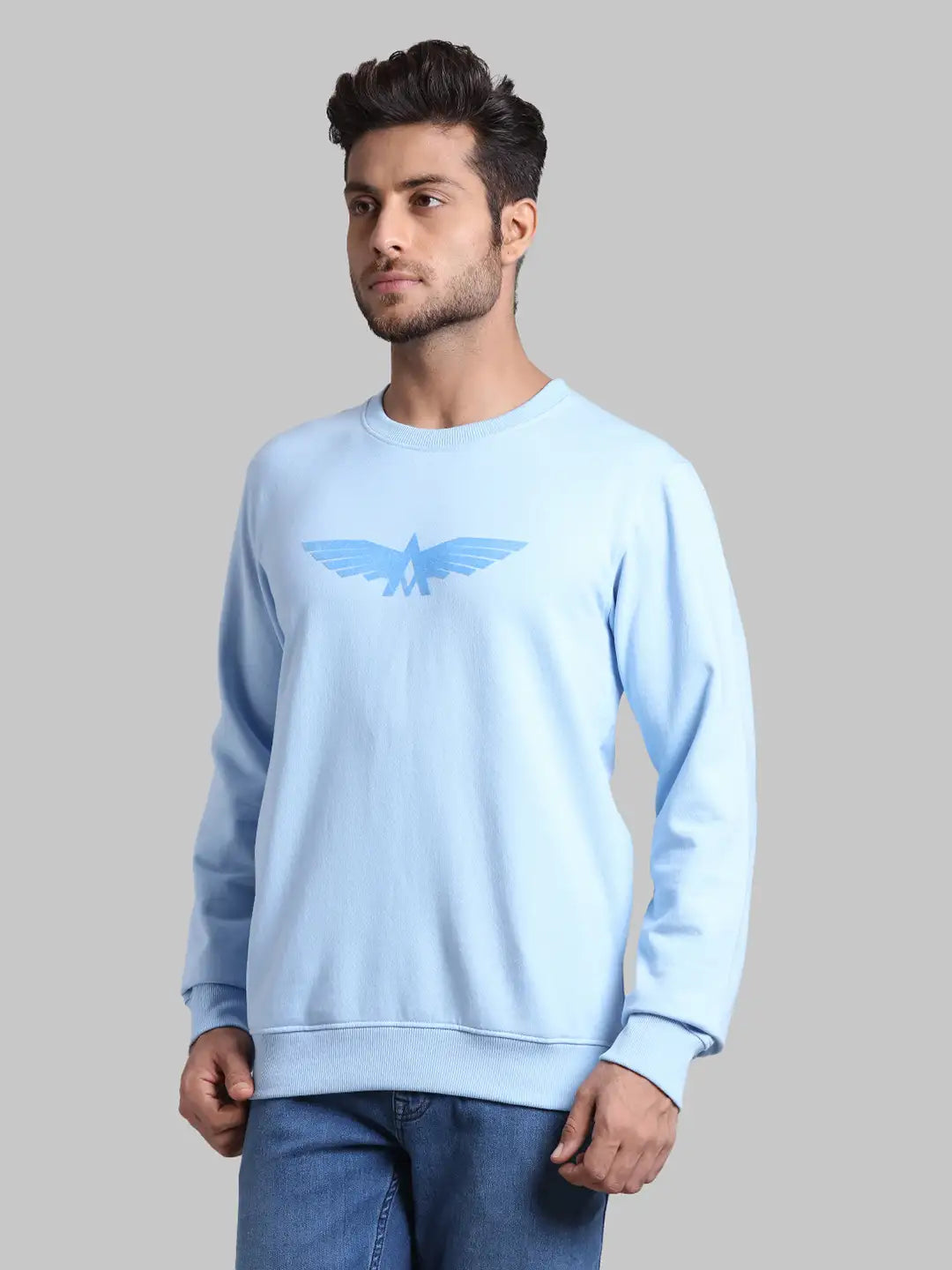 Men Slim Fit Green Sweatshirt
