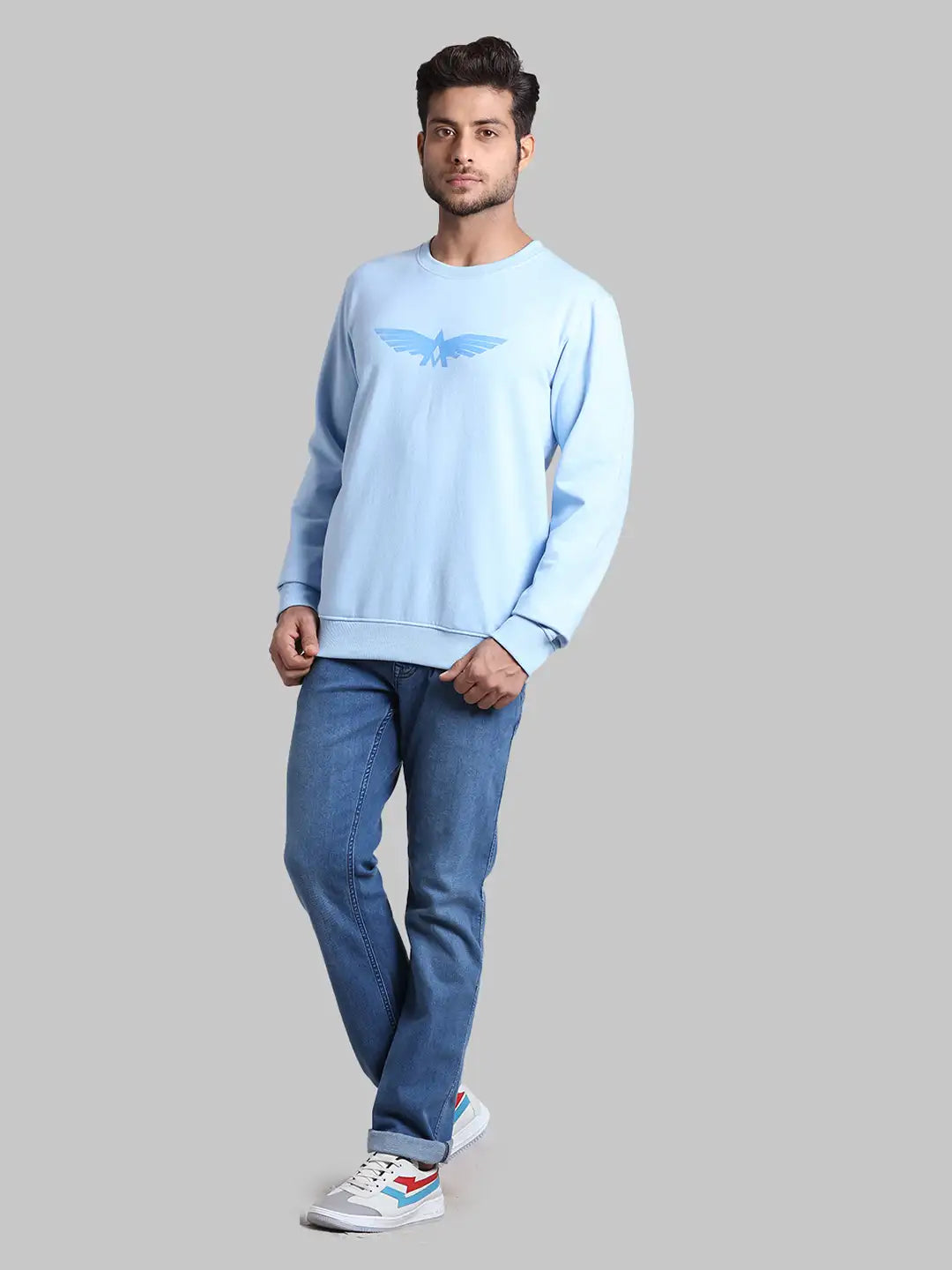 Men Slim Fit Green Sweatshirt