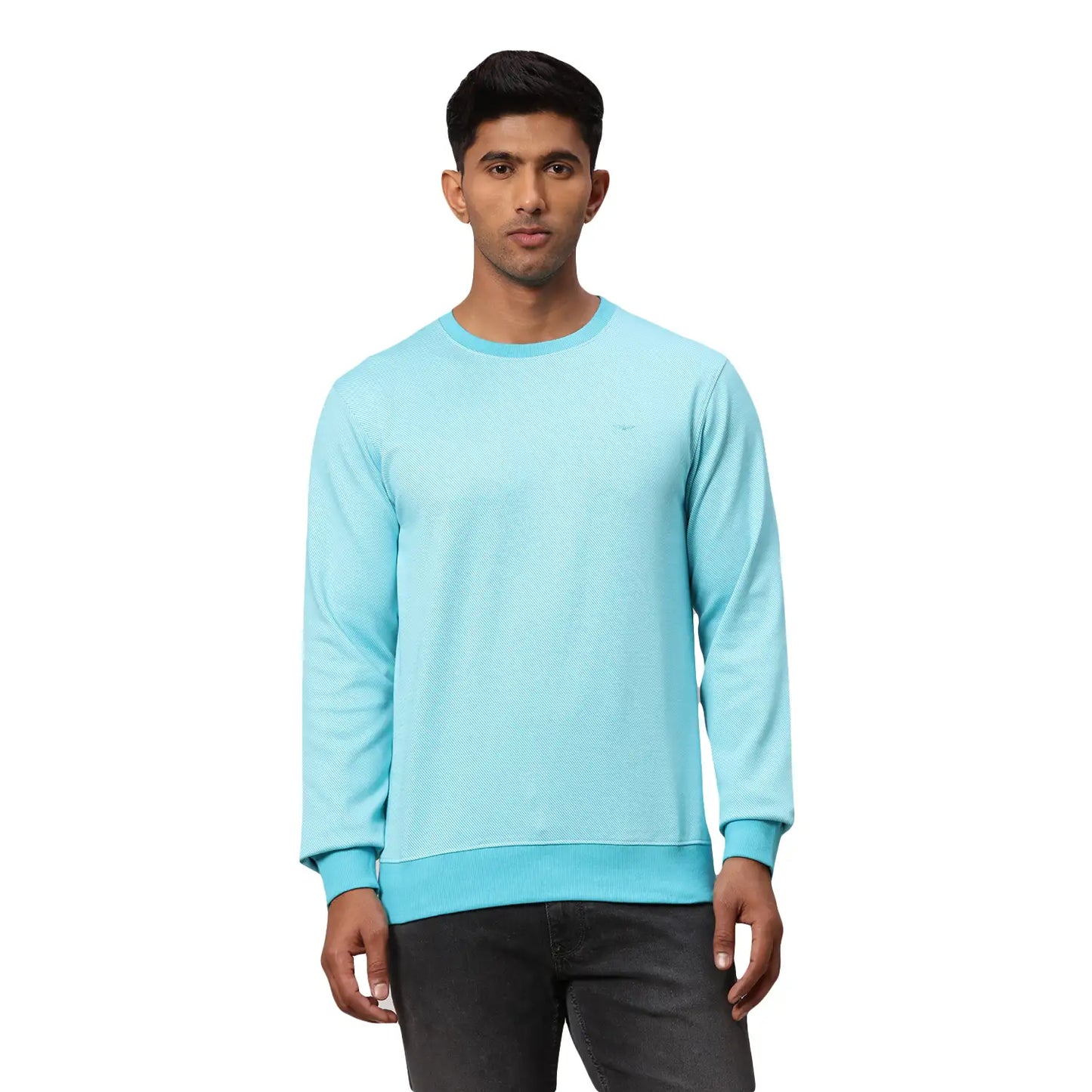 Men Slim Fit Yellow Sweatshirt