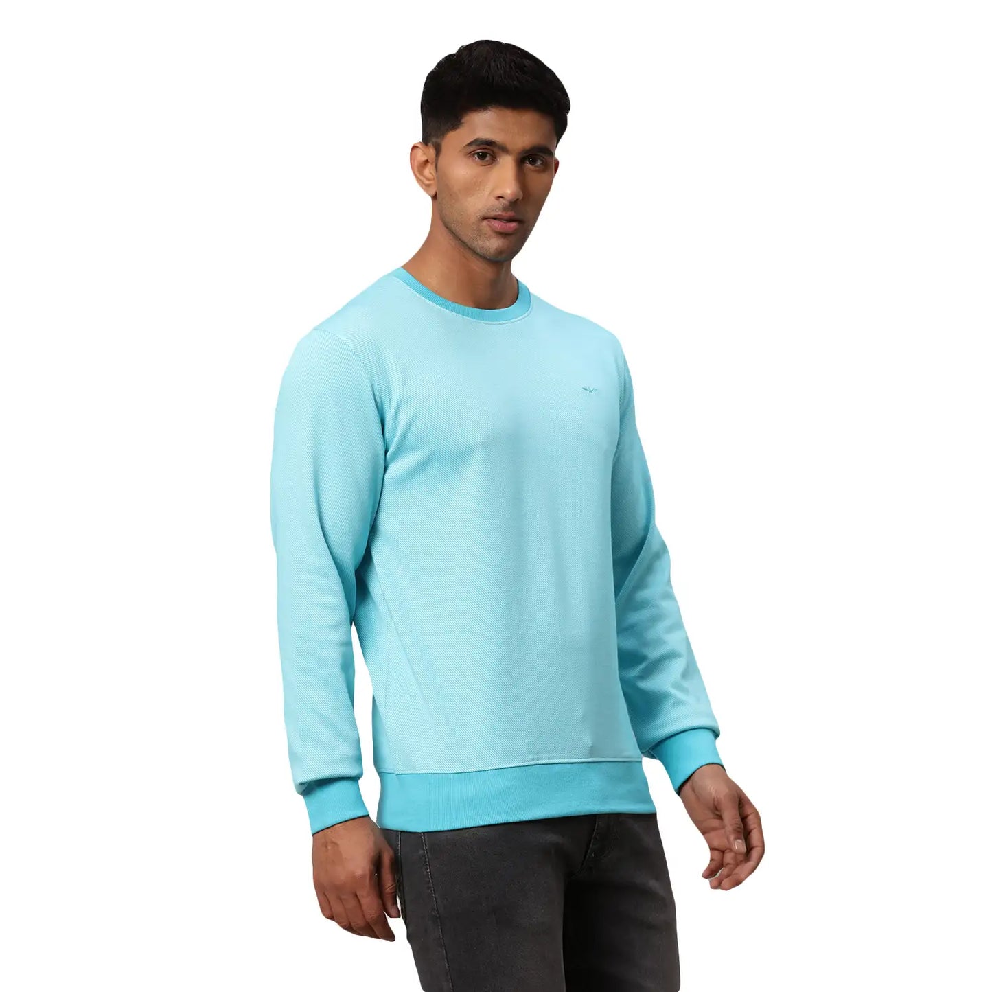 Men Slim Fit Yellow Sweatshirt