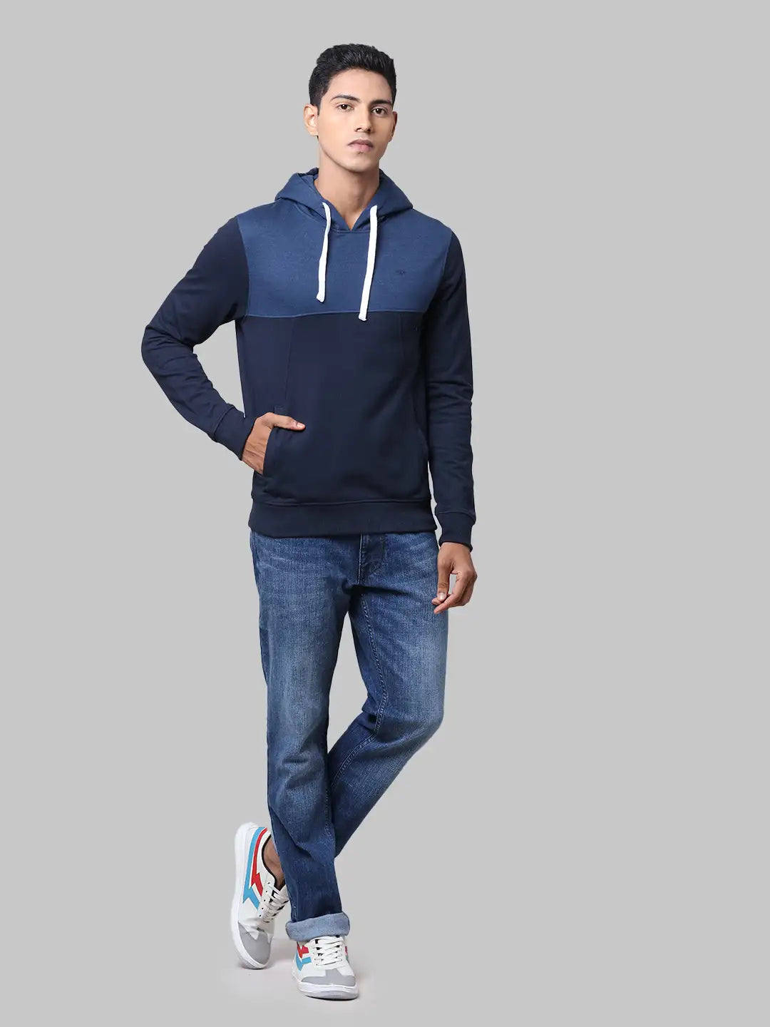 Men Slim Fit Orange Sweatshirt