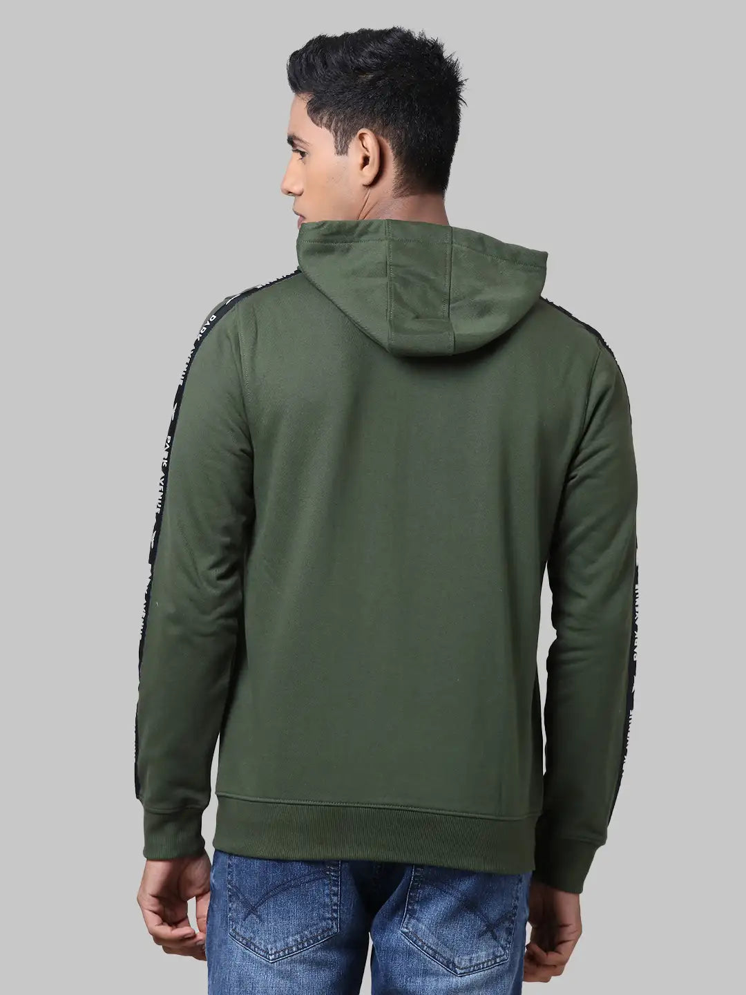 Men Slim Fit Green Sweatshirt