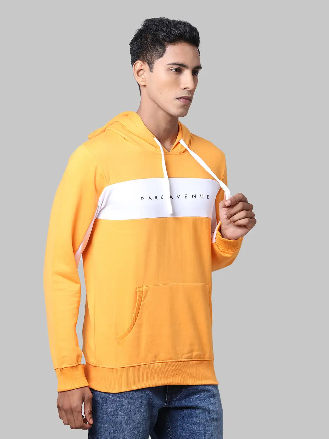 Men Slim Fit Orange Sweatshirt