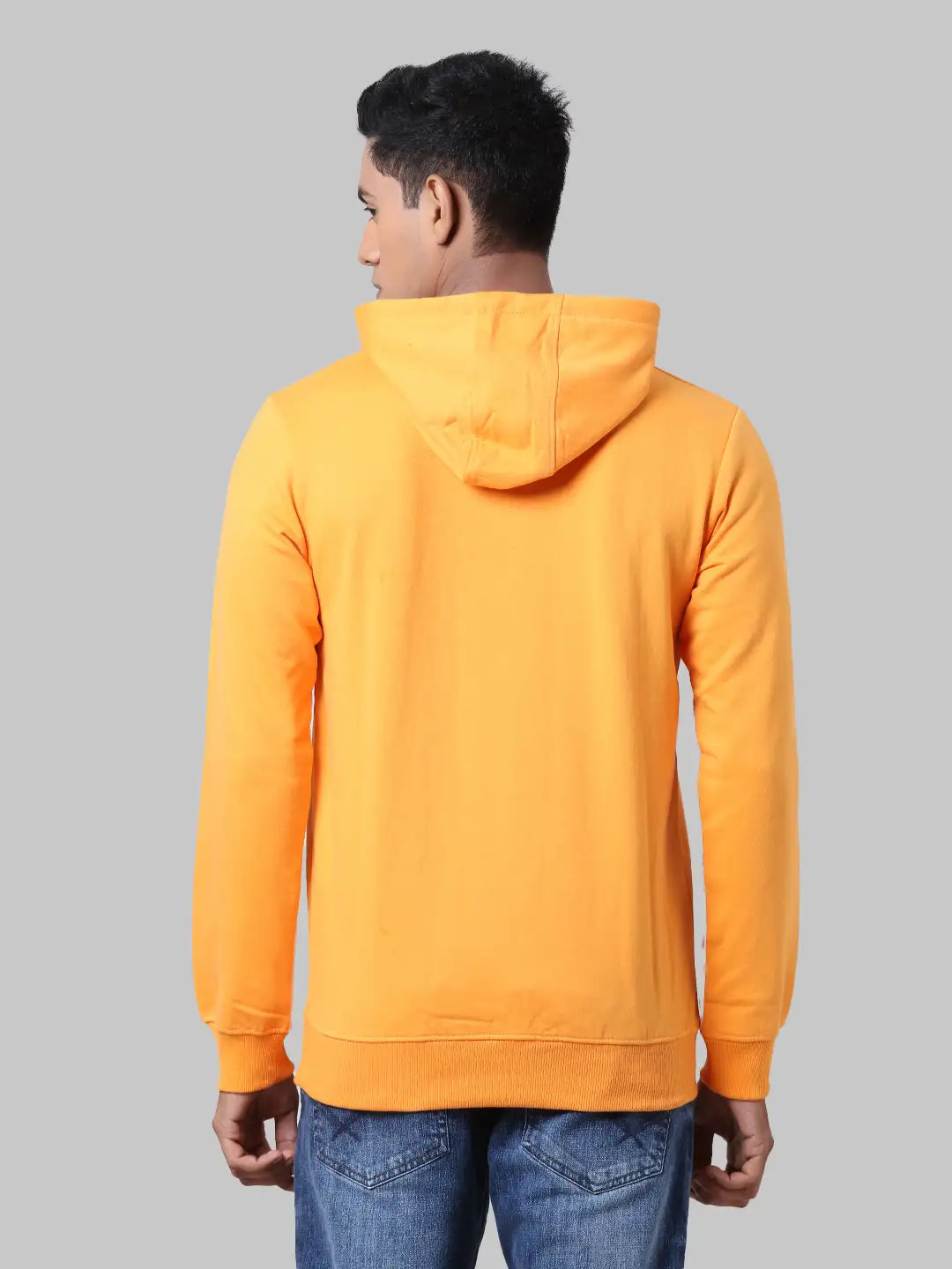 Men Slim Fit Orange Sweatshirt