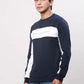 Park Avenue Men Red Print Slim Fit Cotton Blend Crew Neck Sweatshirt
