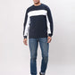 Park Avenue Men Red Print Slim Fit Cotton Blend Crew Neck Sweatshirt