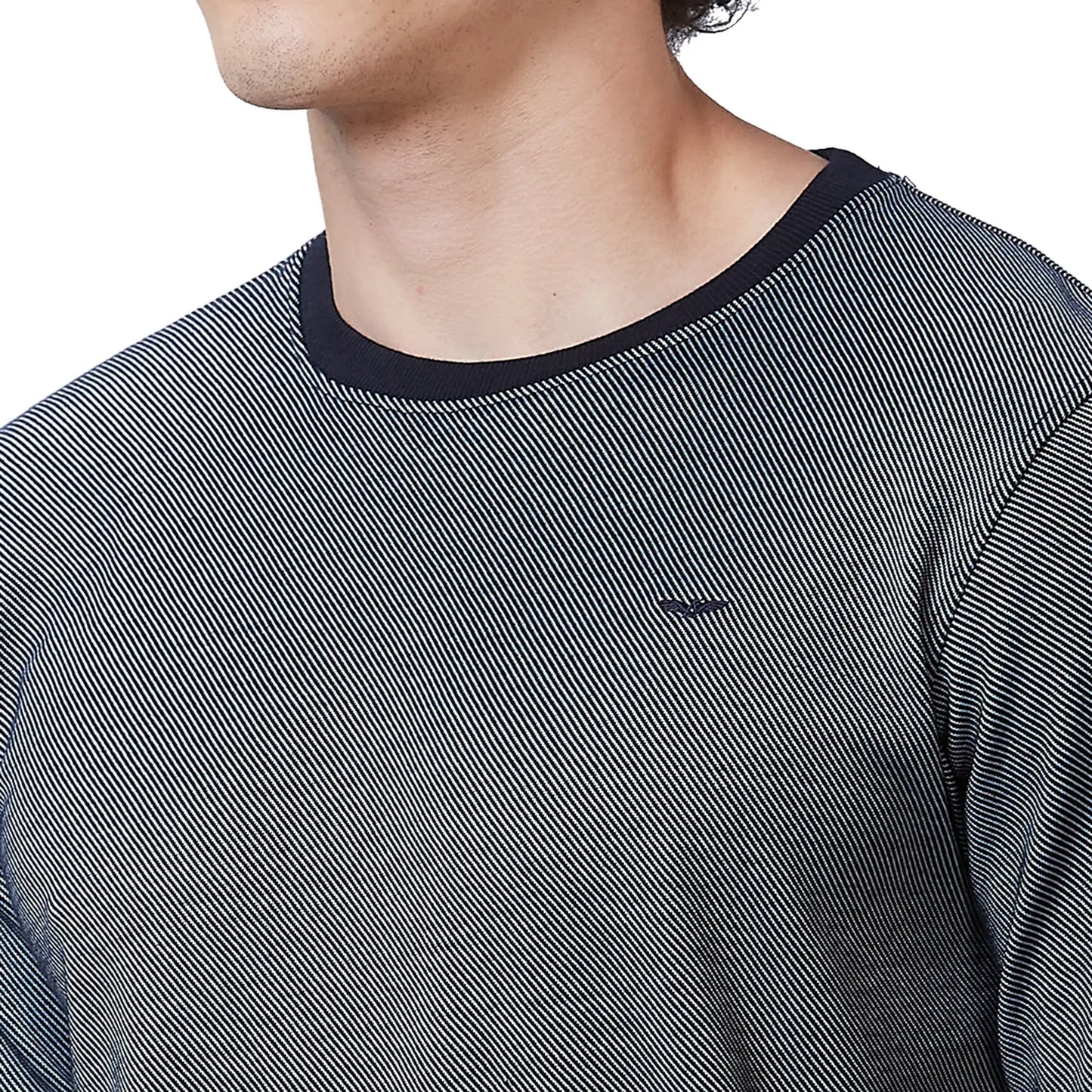 Park Avenue Men Orange Stripe Slim Fit Cotton Blend T-Shirt