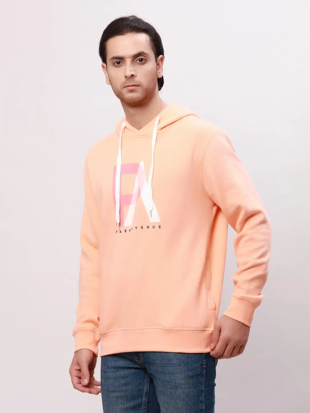 Park Avenue Men Black Solid Slim Fit Cotton Blend Sweatshirt
