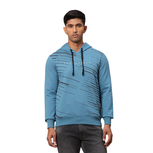 Men Slim Fit Teal Sweatshirt