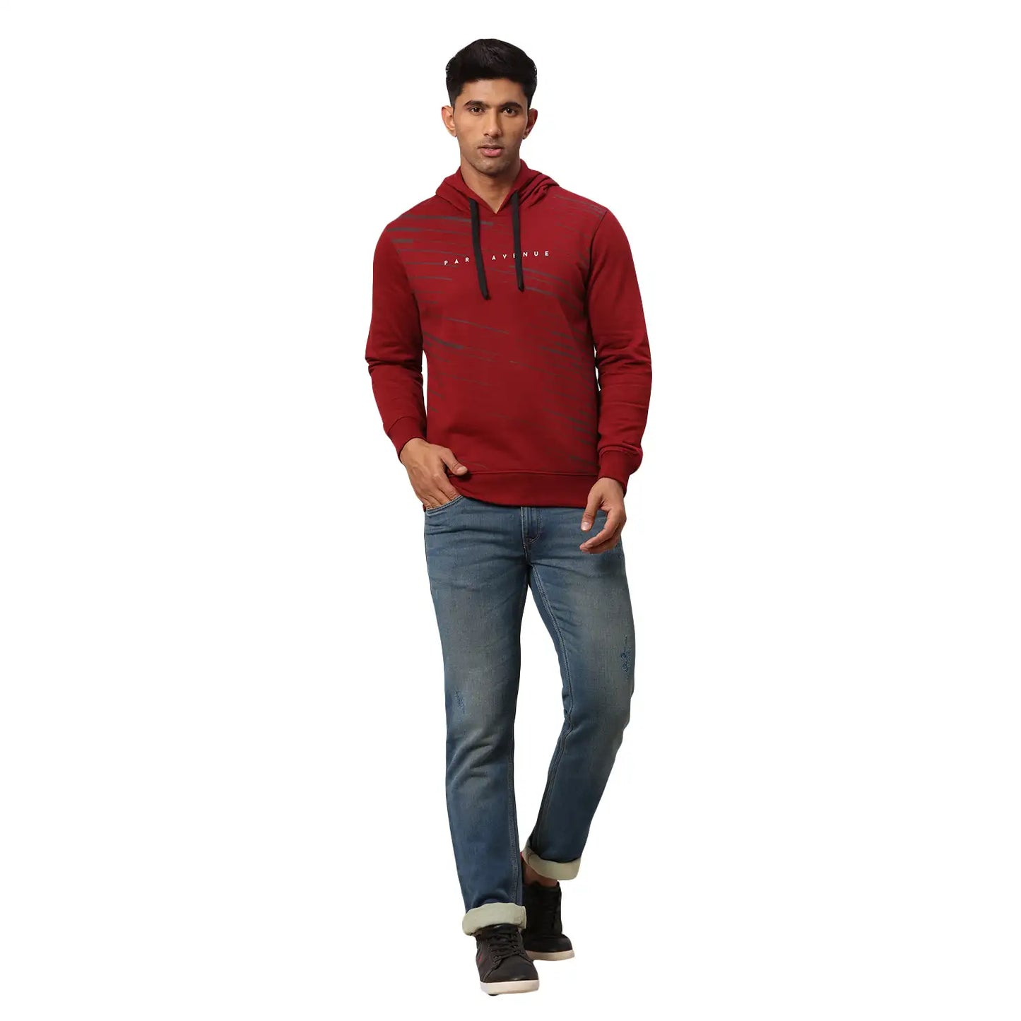 Men Slim Fit Blue Sweatshirt