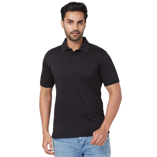 Park Avenue Men White Solid Slim Fit Cotton T-Shirt