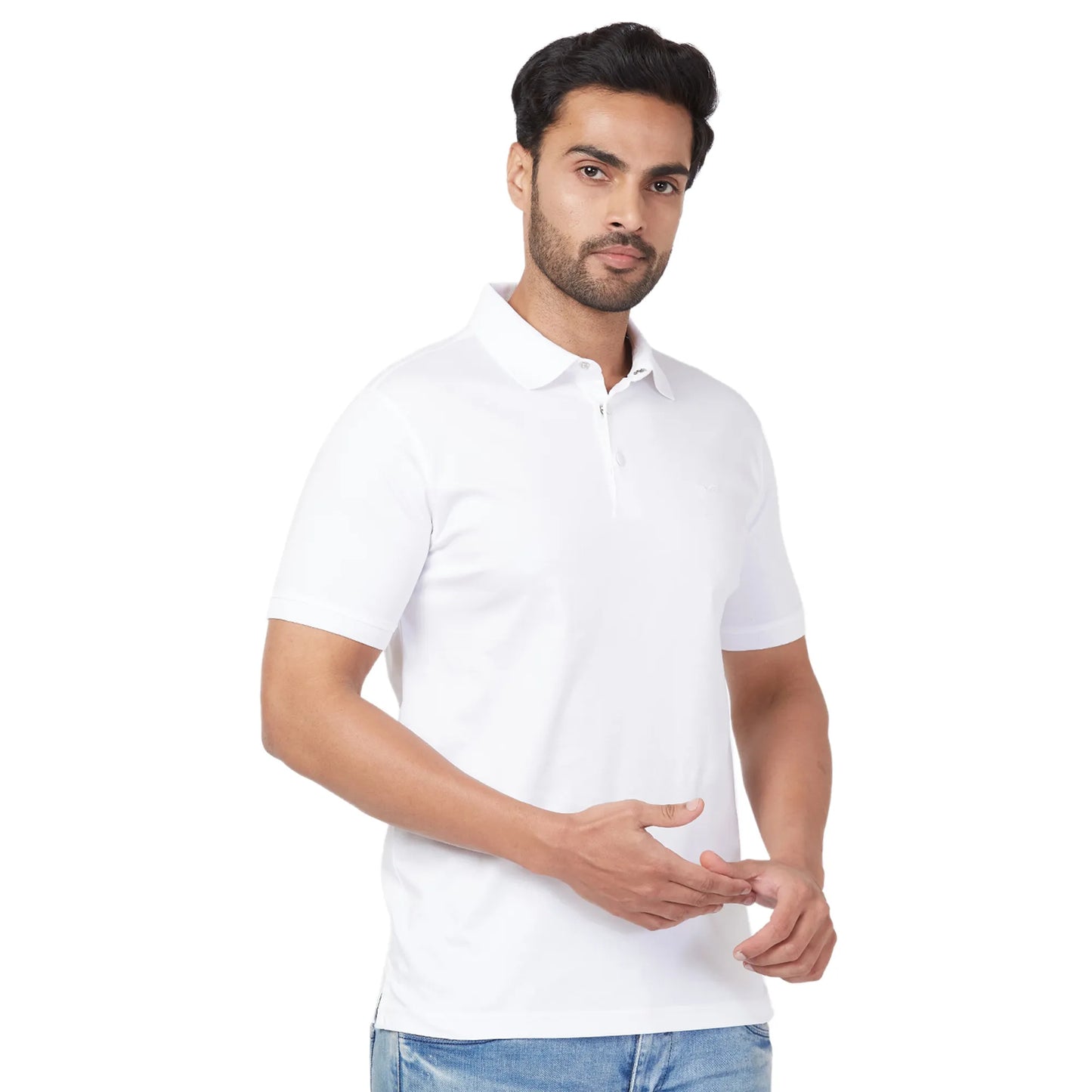 Park Avenue Men Blue Print Slim Fit Cotton T-Shirt