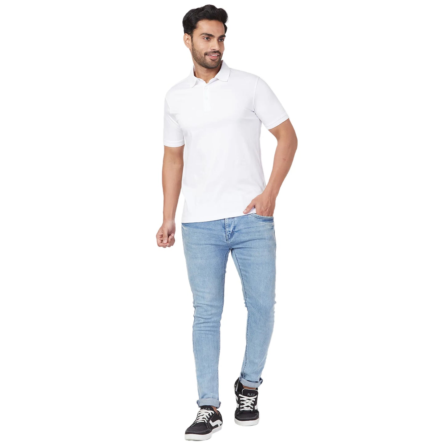 Park Avenue Men Blue Print Slim Fit Cotton T-Shirt