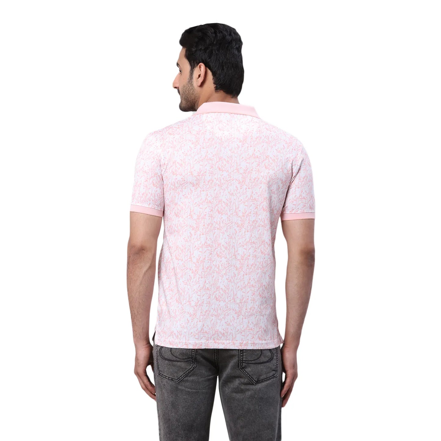 Park Avenue Men Blue Print Slim Fit Cotton Blend T-Shirt