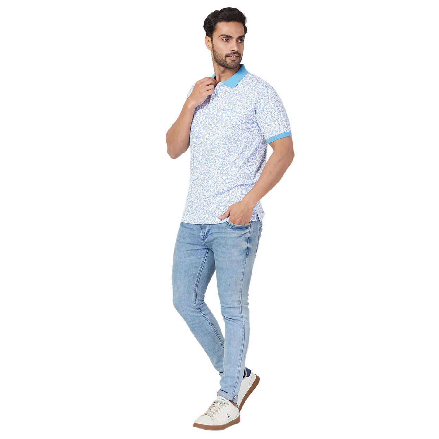 Park Avenue Men Black Print Slim Fit Cotton T-Shirt