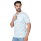 Park Avenue Men Blue Solid Slim Fit Cotton Blend T-Shirt