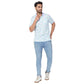 Park Avenue Men Blue Solid Slim Fit Cotton Blend T-Shirt
