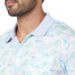 Park Avenue Men Blue Solid Slim Fit Cotton Blend T-Shirt