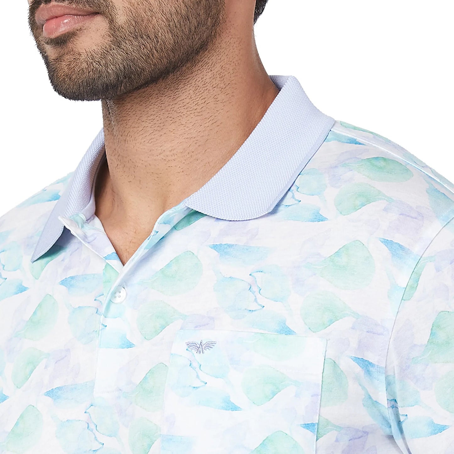 Park Avenue Men Blue Solid Slim Fit Cotton Blend T-Shirt