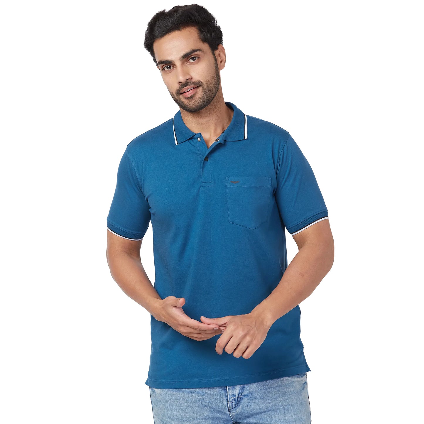 Park Avenue Men Violet Print Slim Fit Cotton T-Shirt