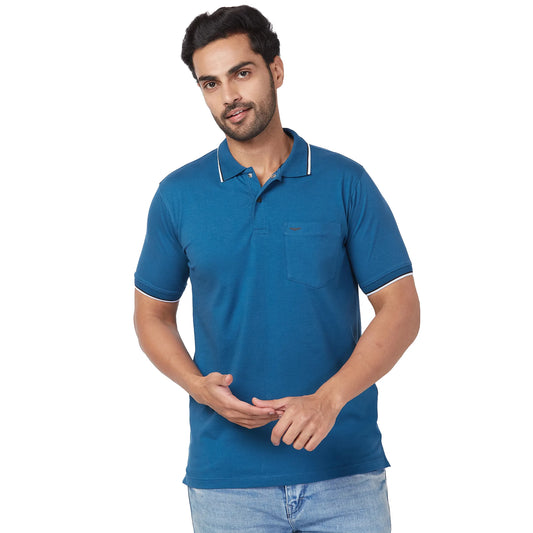 Park Avenue Men Violet Print Slim Fit Cotton T-Shirt