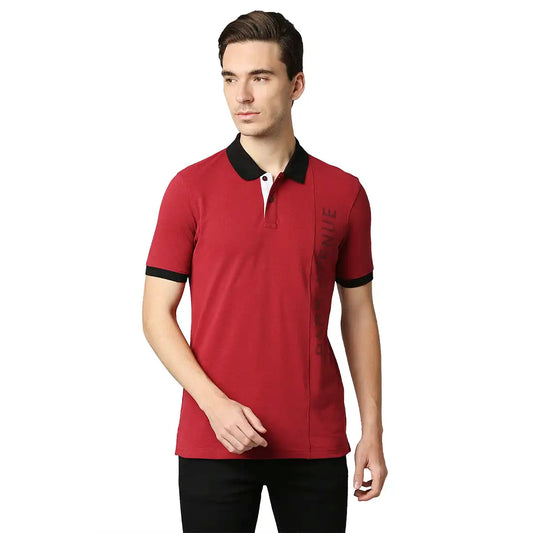 Men Slim Fit Light Orange Polo