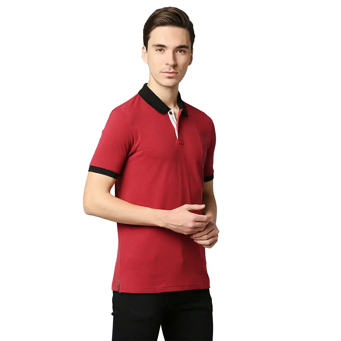 Men Slim Fit Light Orange Polo