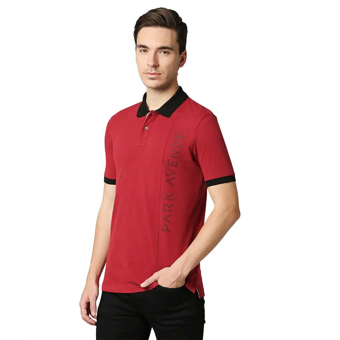 Men Slim Fit Light Orange Polo