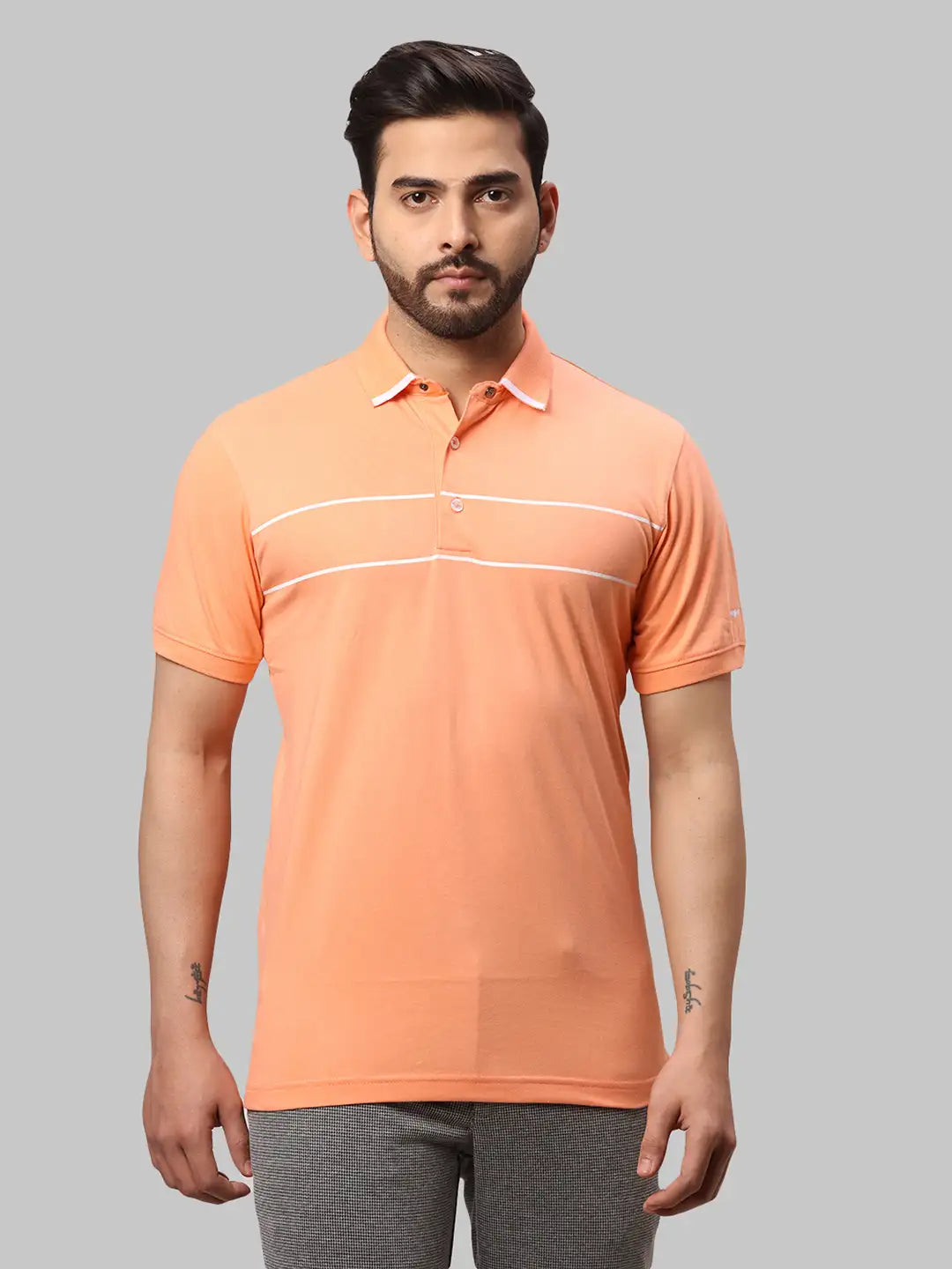 Men Slim Fit Medium Blue T-Shirt