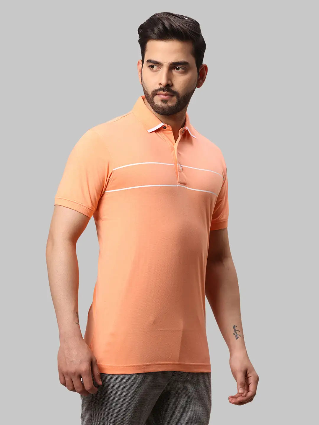 Men Slim Fit Medium Blue T-Shirt