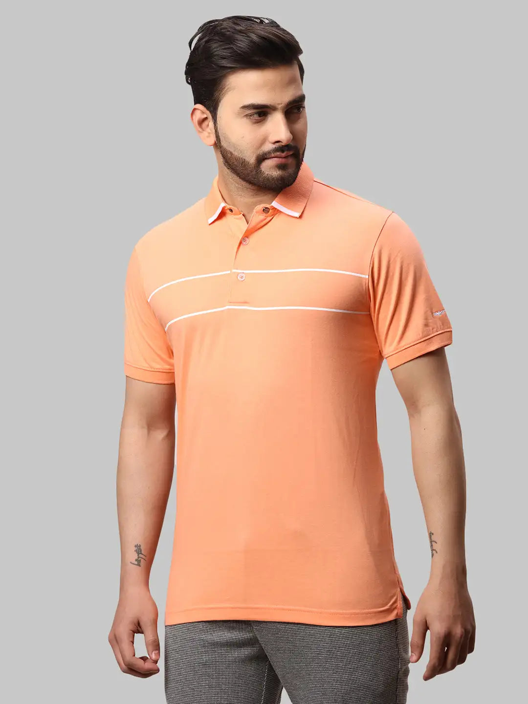 Men Slim Fit Medium Blue T-Shirt