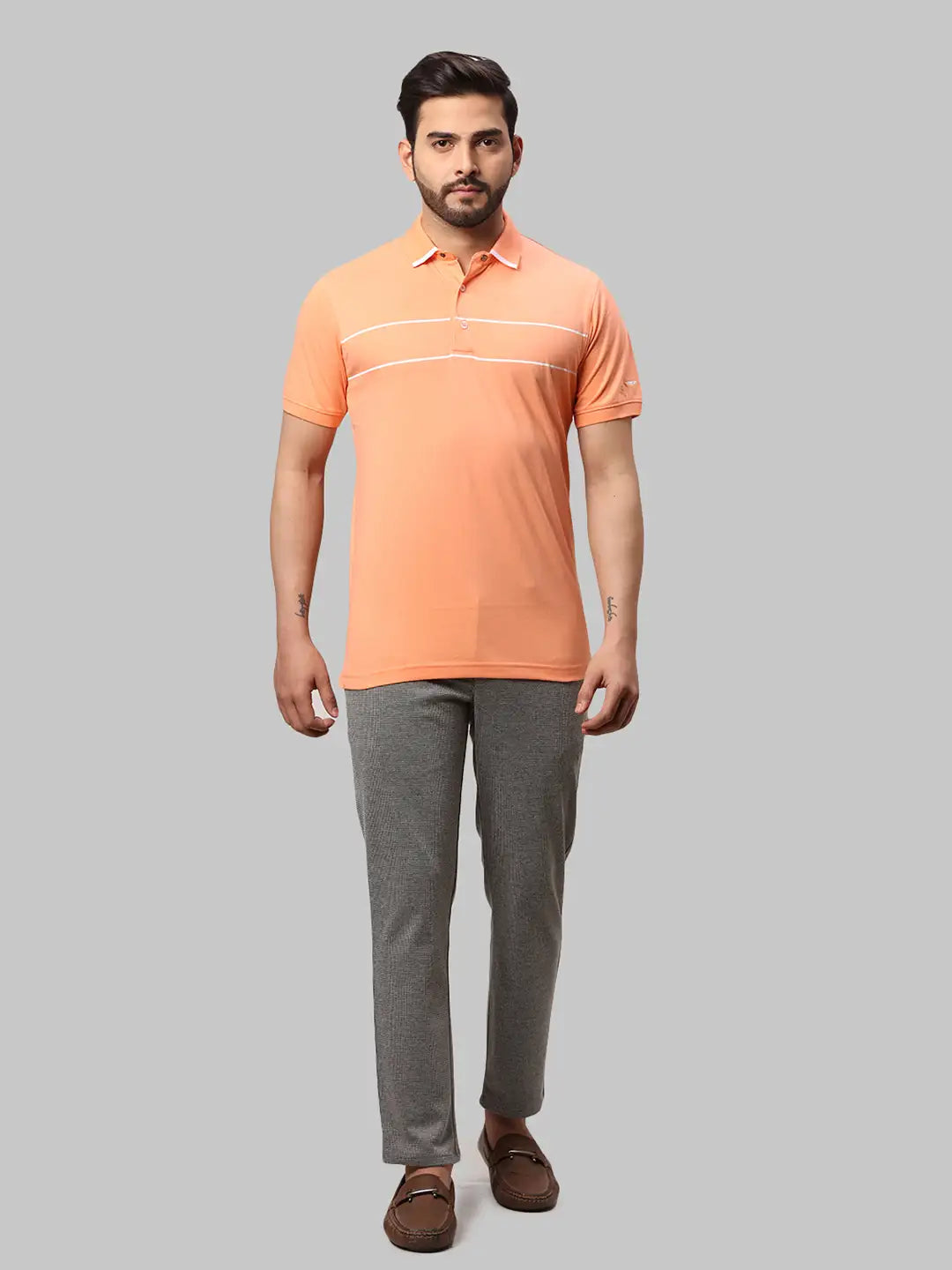 Men Slim Fit Medium Blue T-Shirt