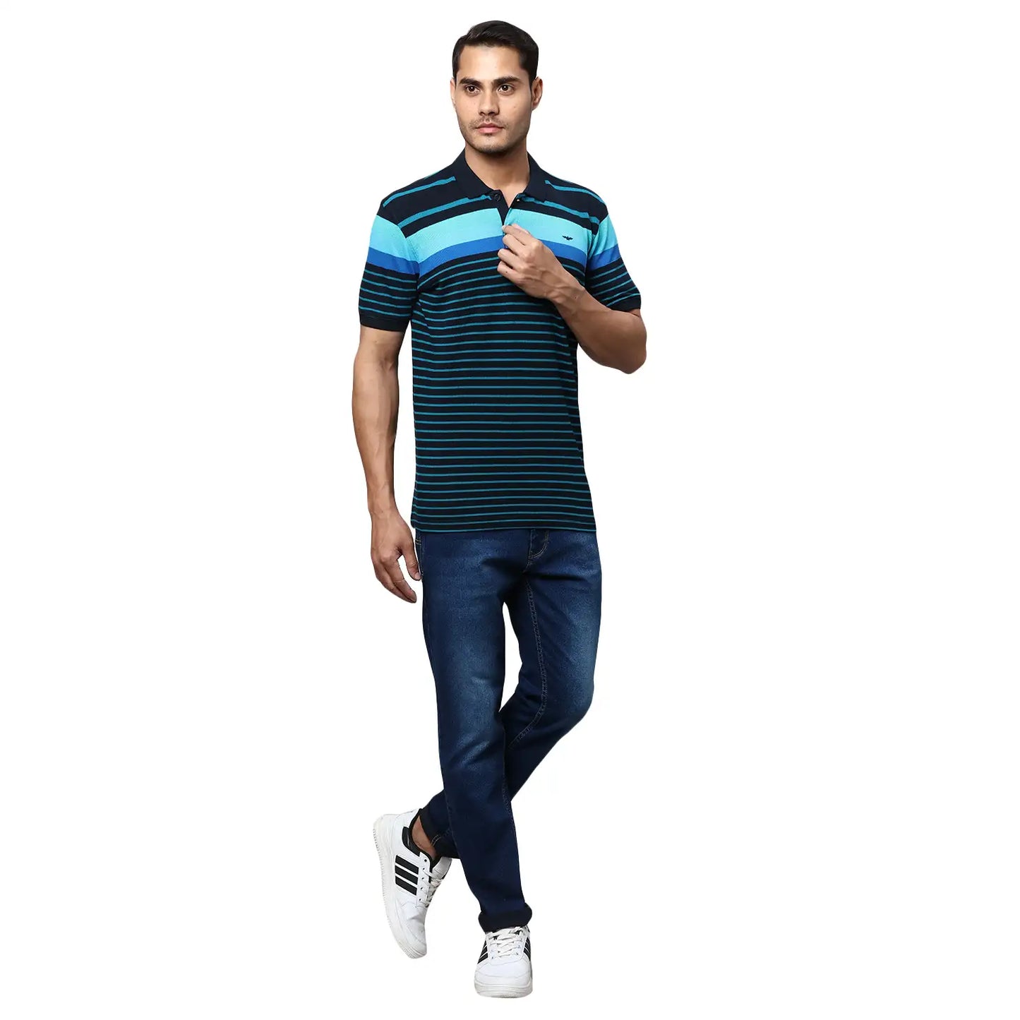 Men Slim Fit White Polo