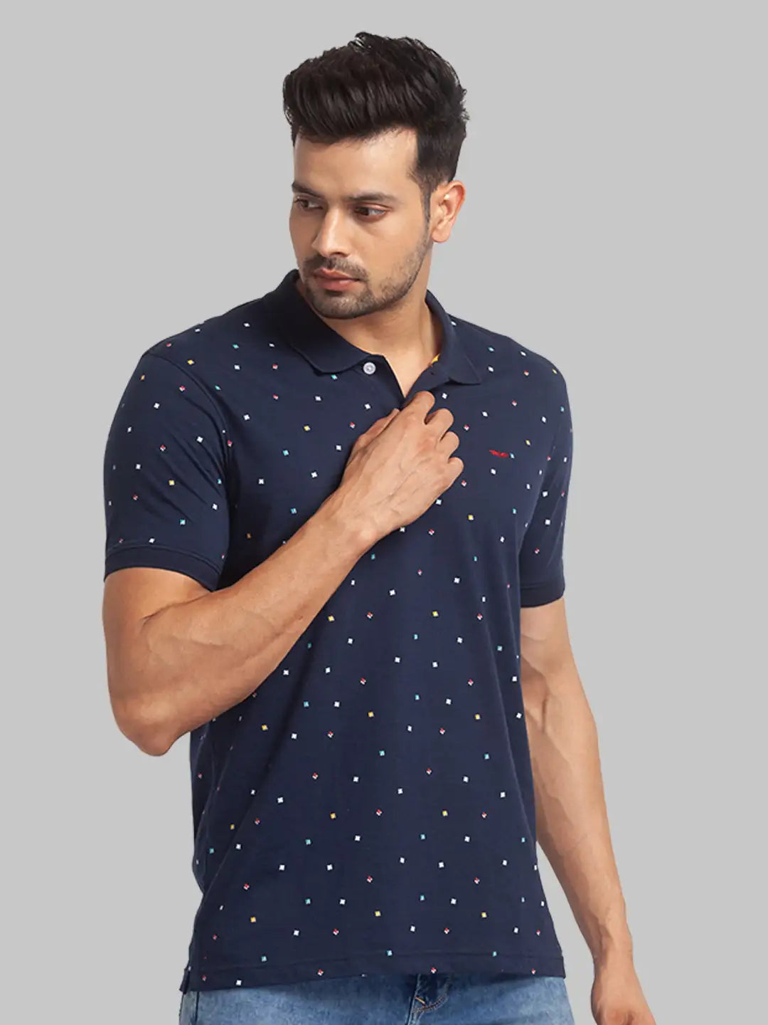 Men Slim Fit White T-Shirt & Polo