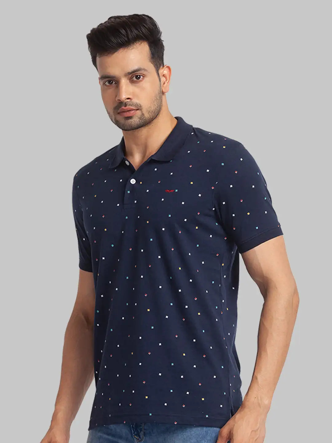 Men Slim Fit White T-Shirt & Polo