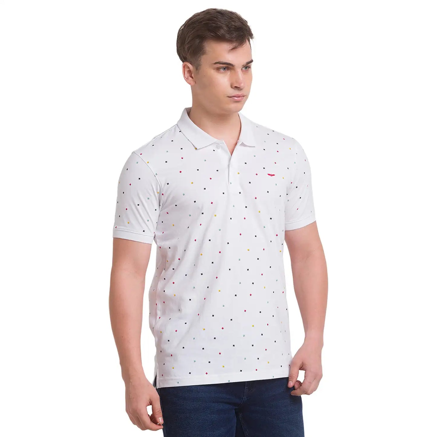 Men Slim Fit Light Orange T-Shirt & Polo