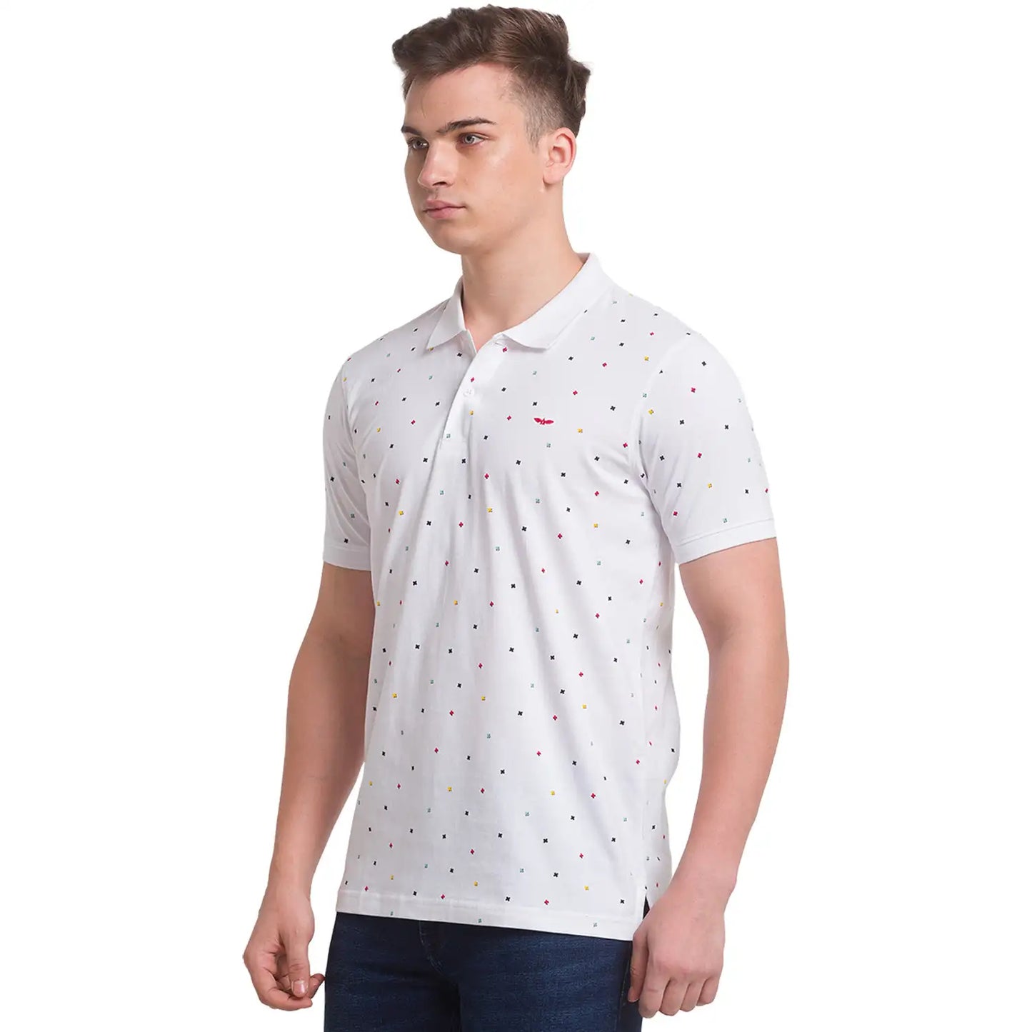 Men Slim Fit Light Orange T-Shirt & Polo