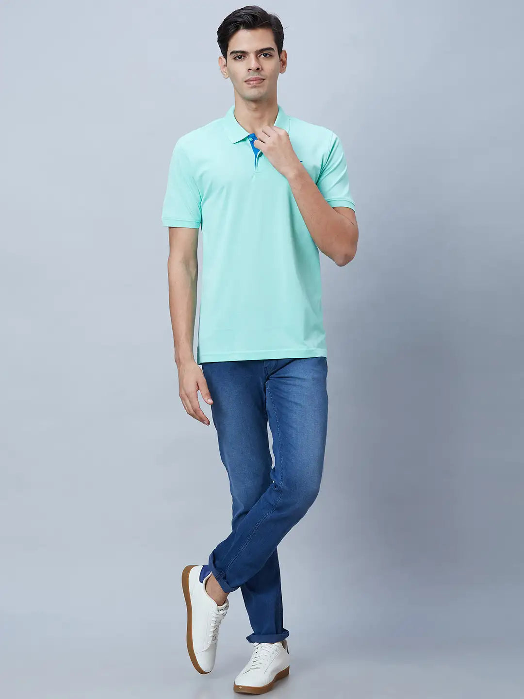 Men Green Slim Fit Print Cotton T-Shirt