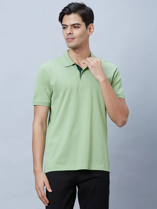 Men Red Slim Fit Solid Cotton T-Shirt