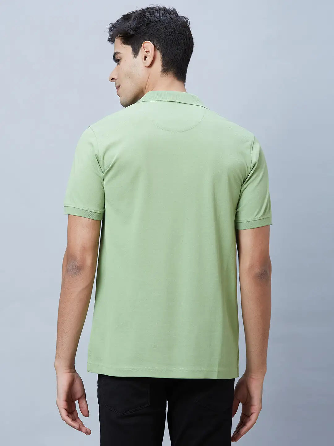 Men Red Slim Fit Solid Cotton T-Shirt