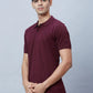 Men Violet Slim Fit Solid Cotton T-Shirt
