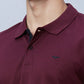 Men Violet Slim Fit Solid Cotton T-Shirt