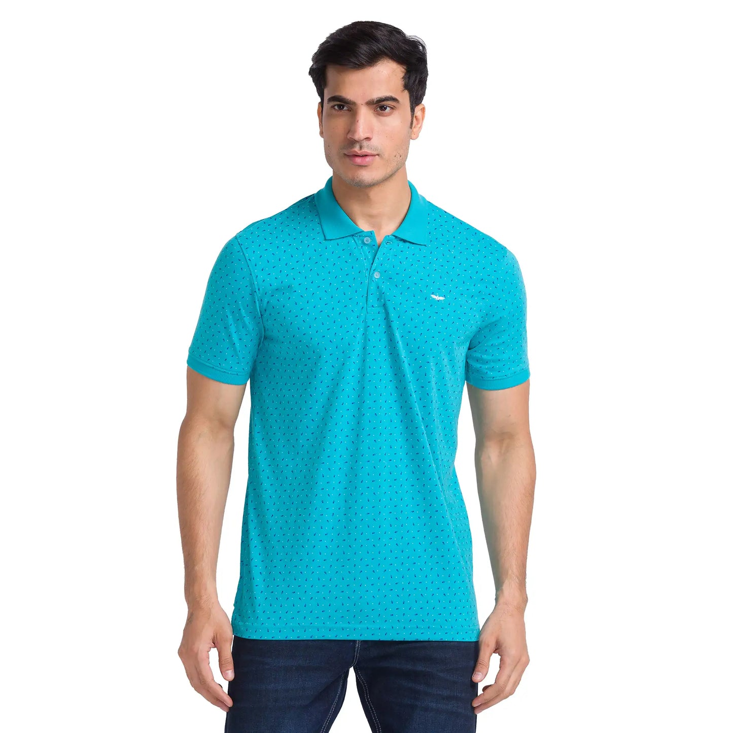 Men Slim Fit White Polo