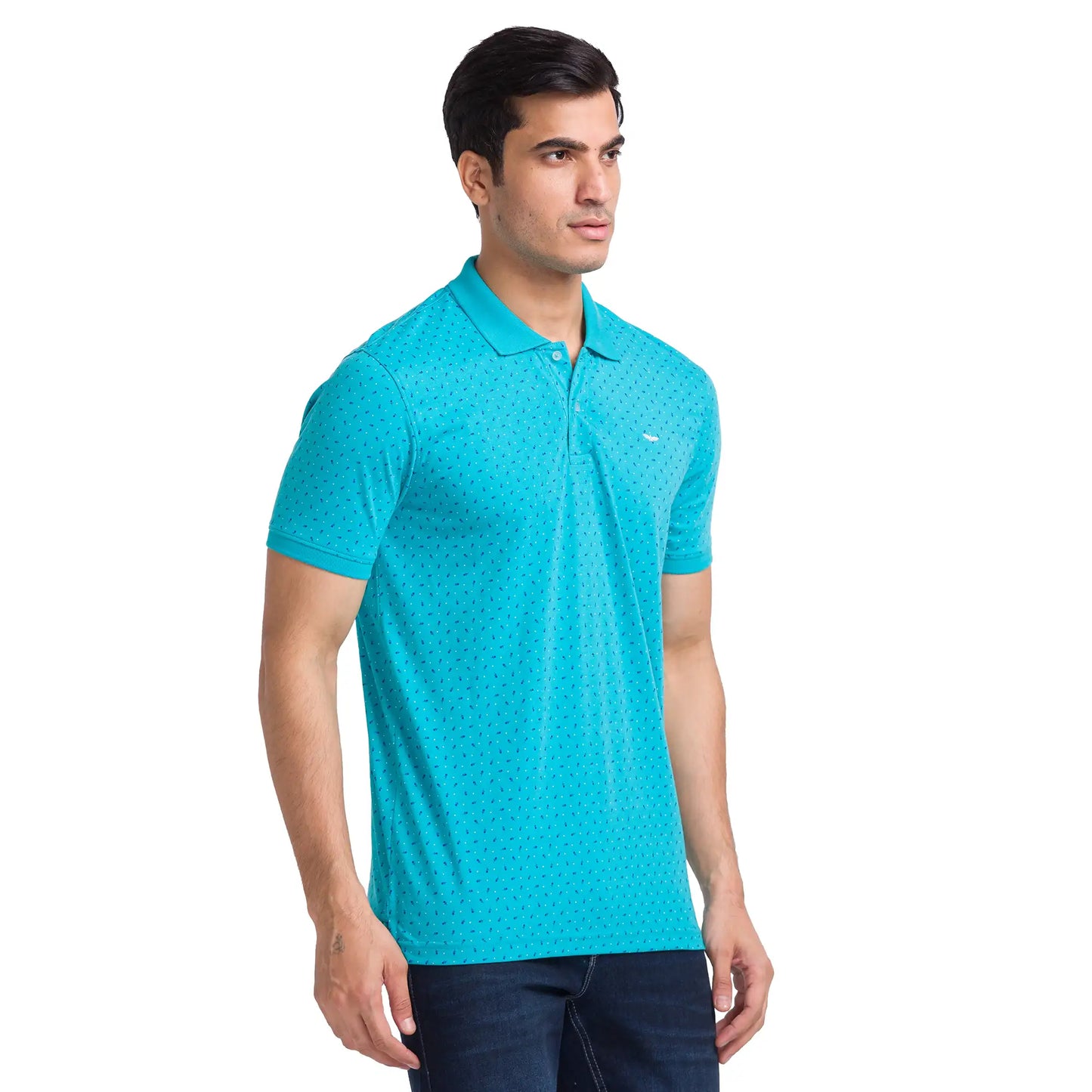 Men Slim Fit White Polo