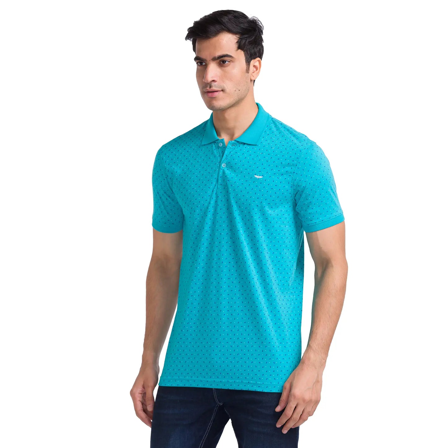 Men Slim Fit White Polo