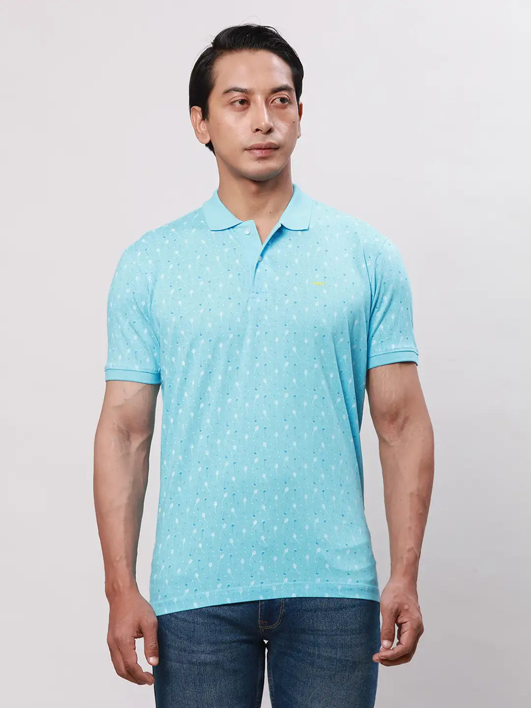 Park Avenue Men Blue 5ee7443f60a2ba066045b9b3 Slim Fit Cotton Blend T-Shirt
