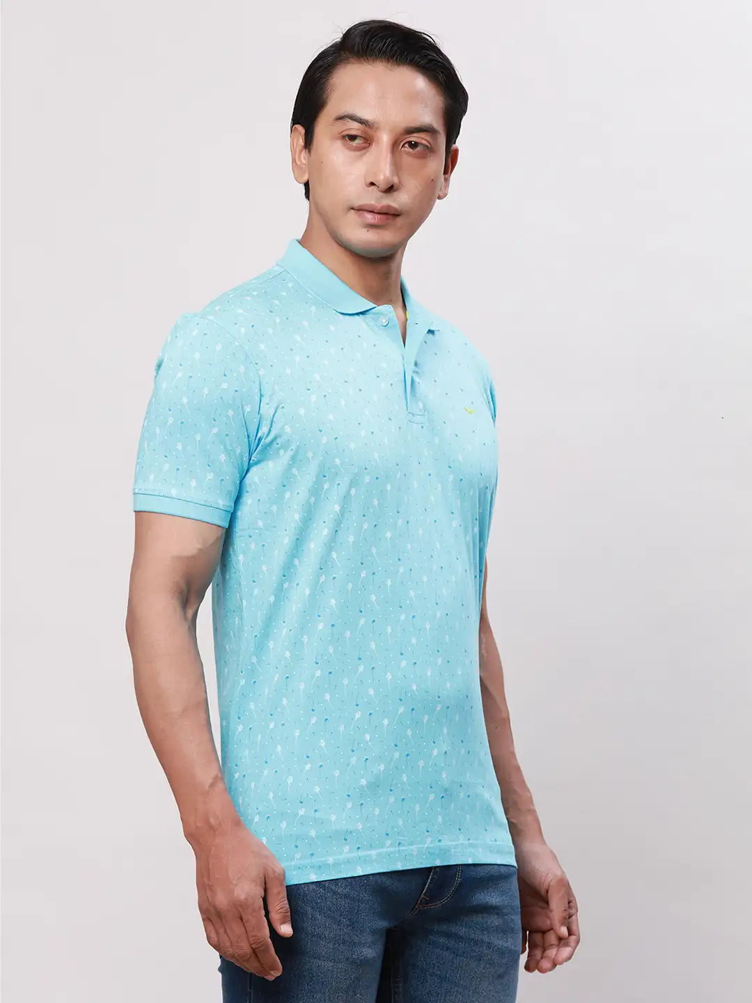 Park Avenue Men Blue 5ee7443f60a2ba066045b9b3 Slim Fit Cotton Blend T-Shirt